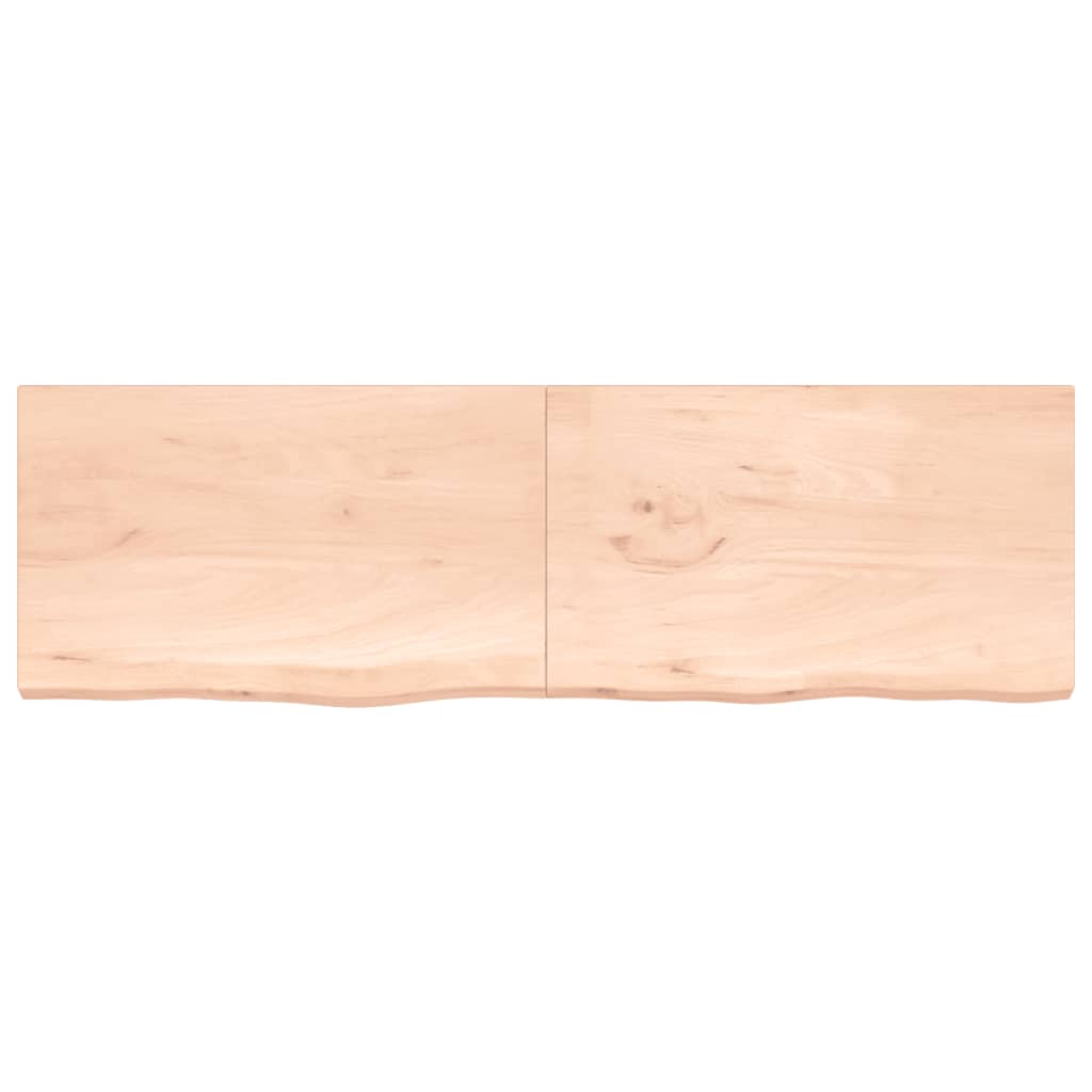 vidaXL Estante de pared madera maciza roble sin tratar 200x60x(2-4) cm