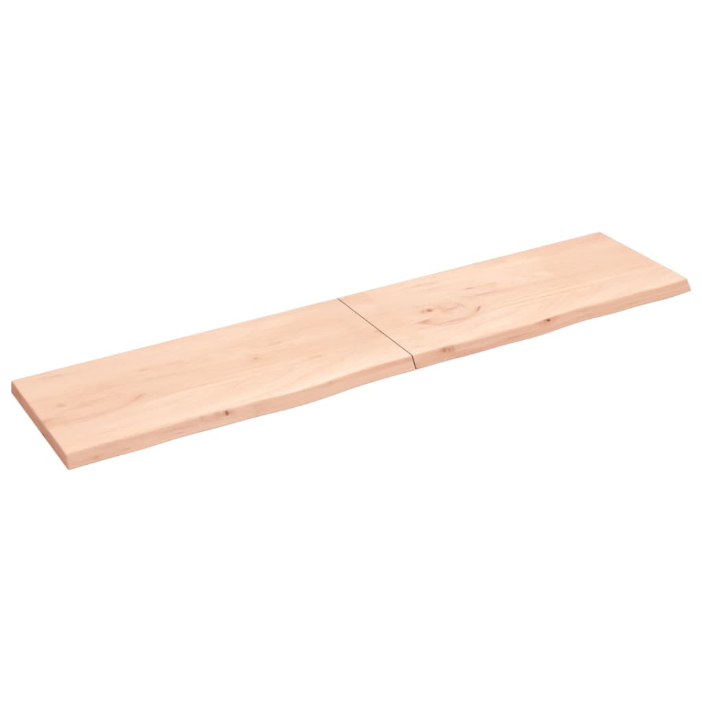 vidaXL Estante de pared madera maciza roble sin tratar 220x50x(2-4) cm