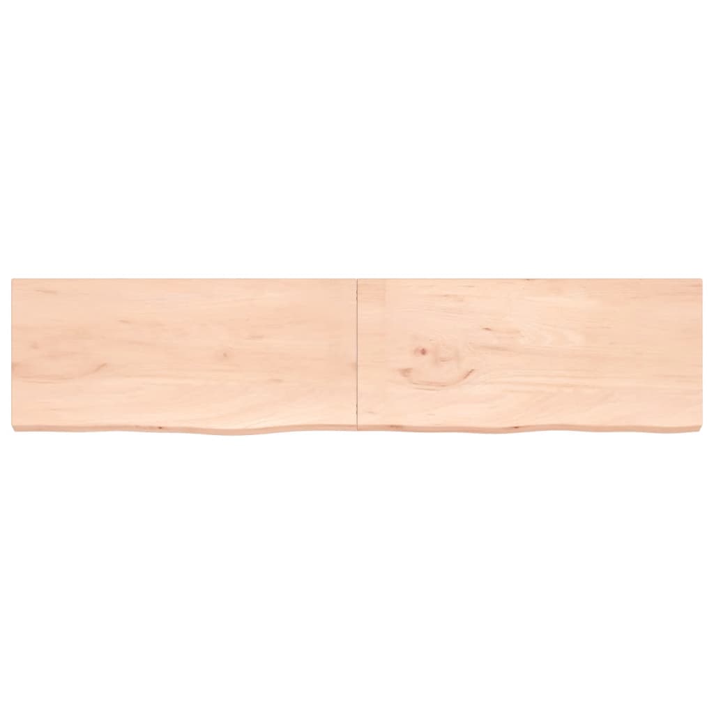 vidaXL Estante de pared madera maciza roble sin tratar 220x50x(2-4) cm