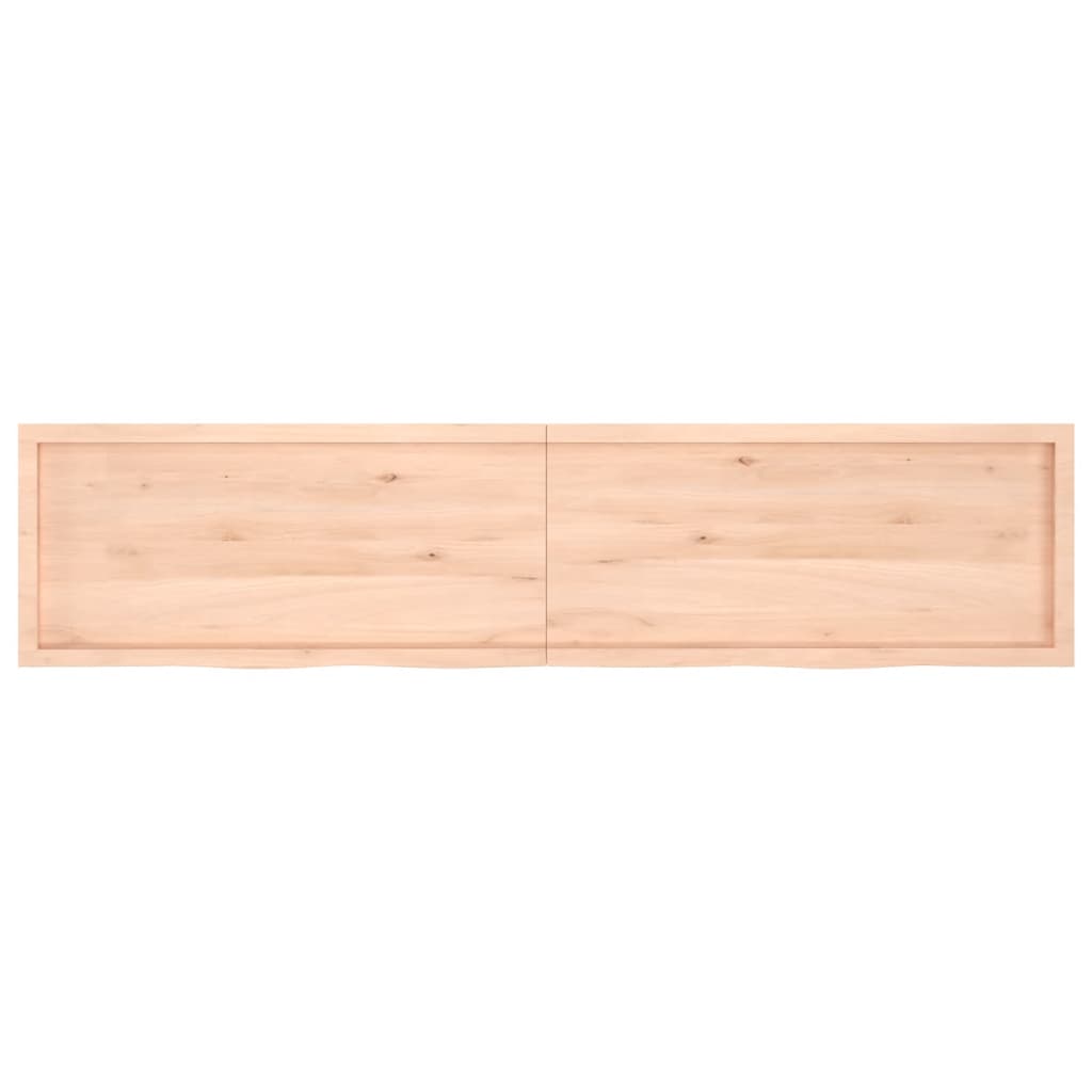 vidaXL Estante de pared madera maciza roble sin tratar 220x50x(2-4) cm