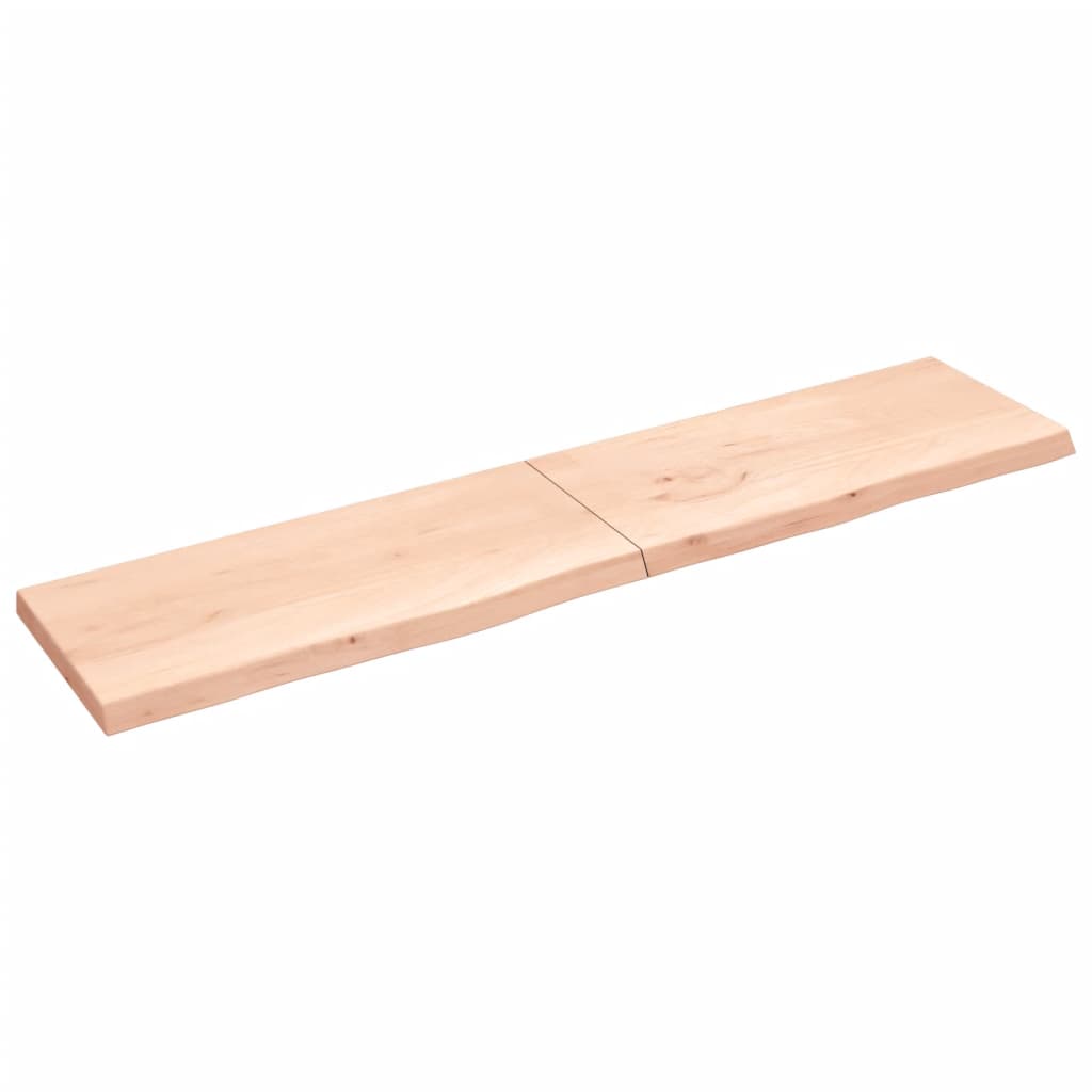 vidaXL Estante de pared madera maciza roble sin tratar 220x50x(2-6) cm