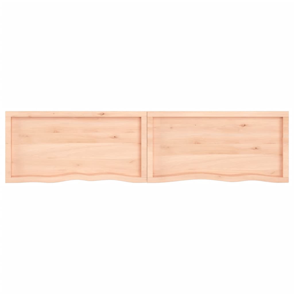 vidaXL Estante de pared madera maciza roble sin tratar 220x50x(2-6) cm