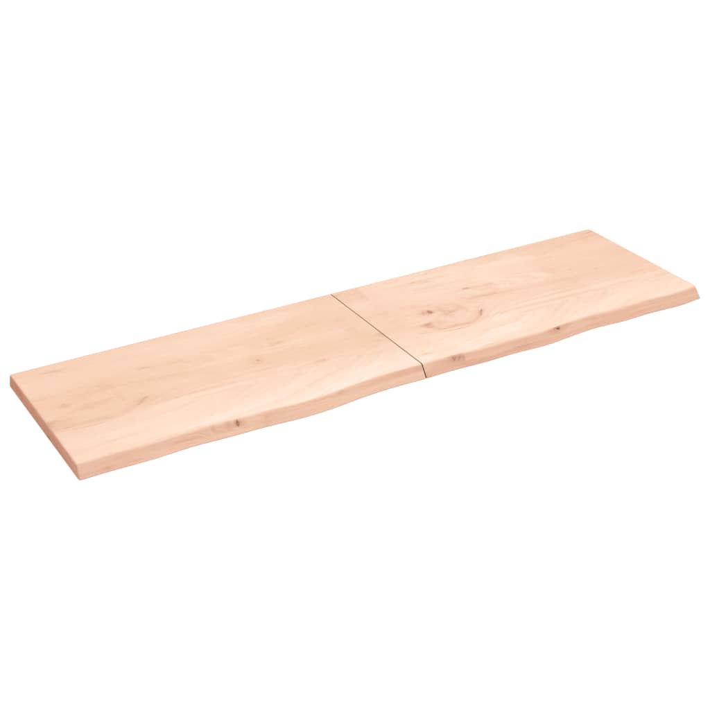 vidaXL Estante de pared madera maciza roble sin tratar 220x60x(2-4) cm