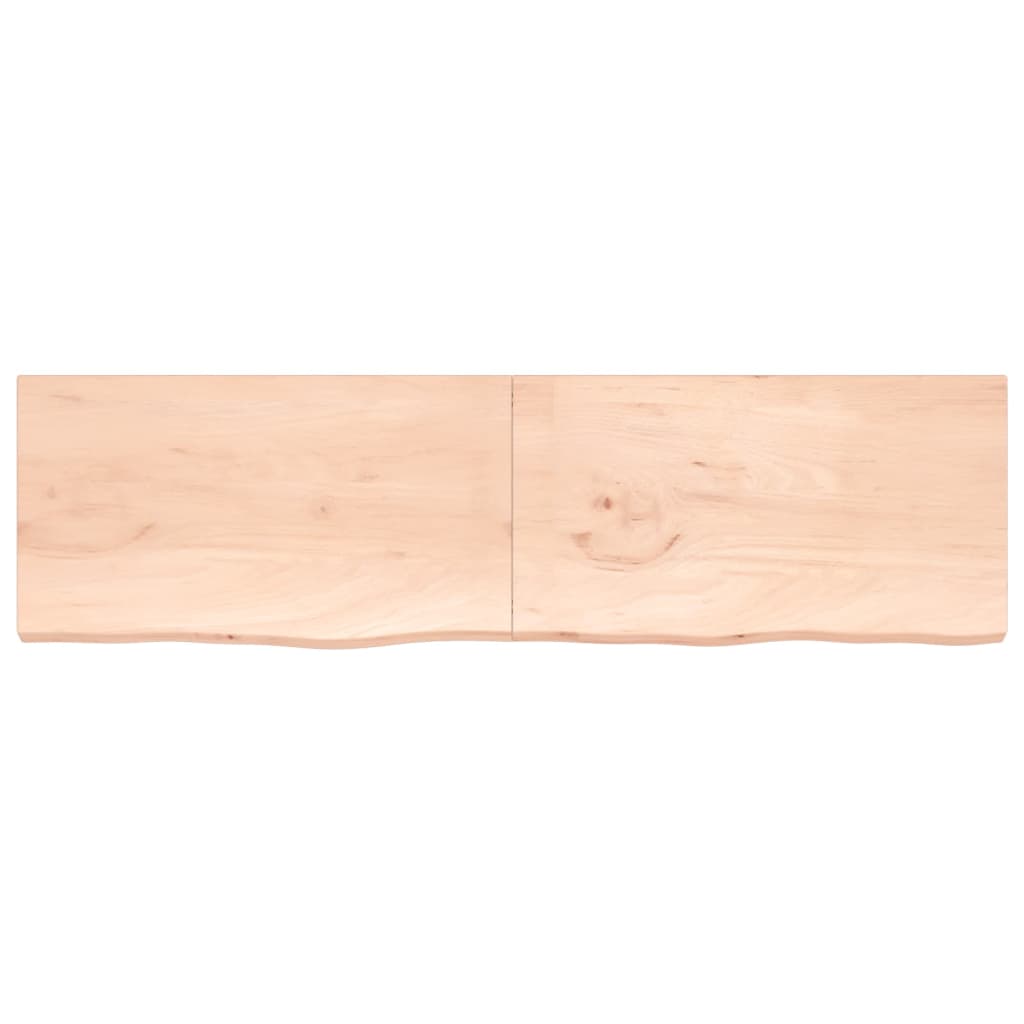 vidaXL Estante de pared madera maciza roble sin tratar 220x60x(2-4) cm