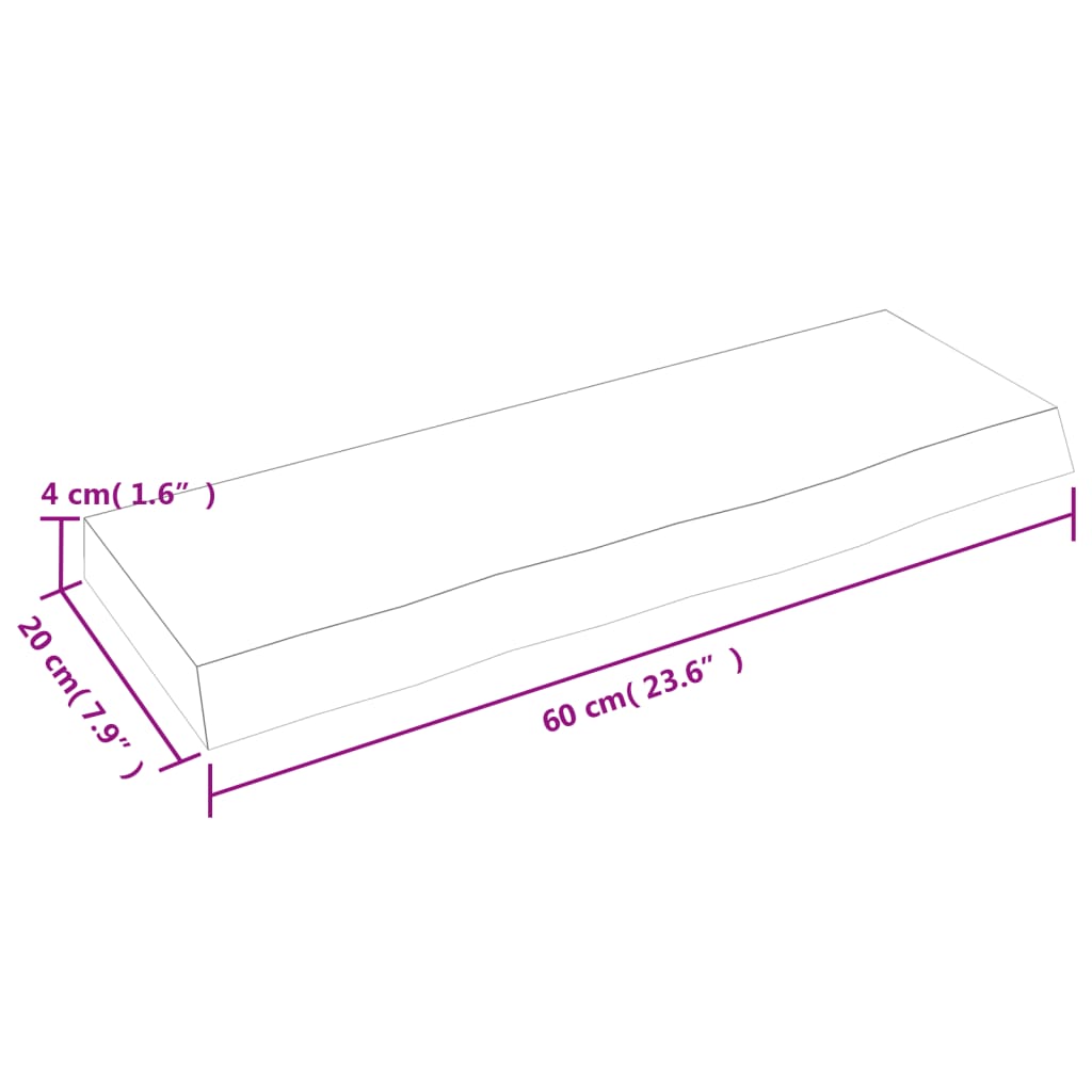 vidaXL Estante de pared madera de roble tratada marrón claro 60x20x4cm