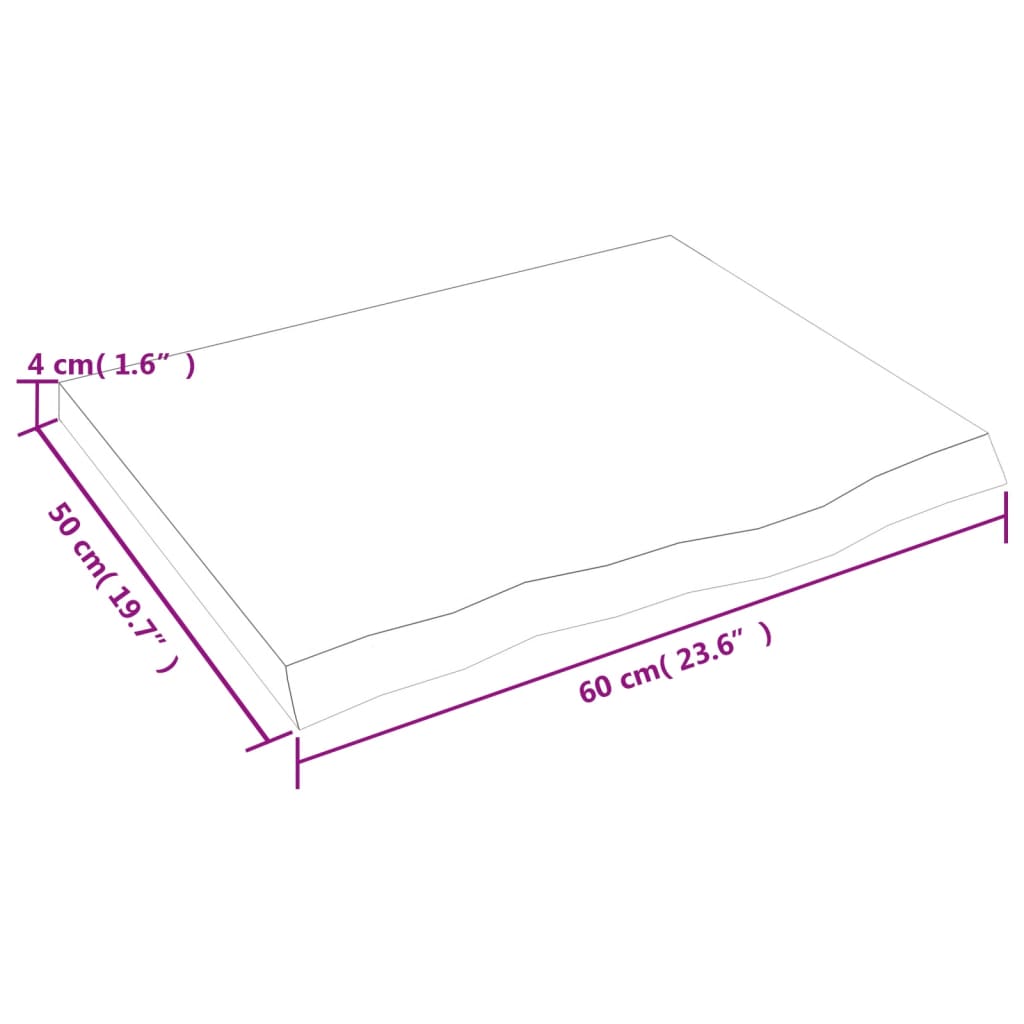 vidaXL Estante pared madera roble tratada marrón claro 60x50x(2-4) cm