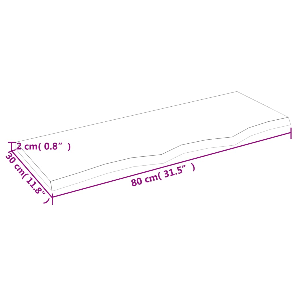 vidaXL Estante de pared madera de roble tratada marrón claro 80x30x2cm