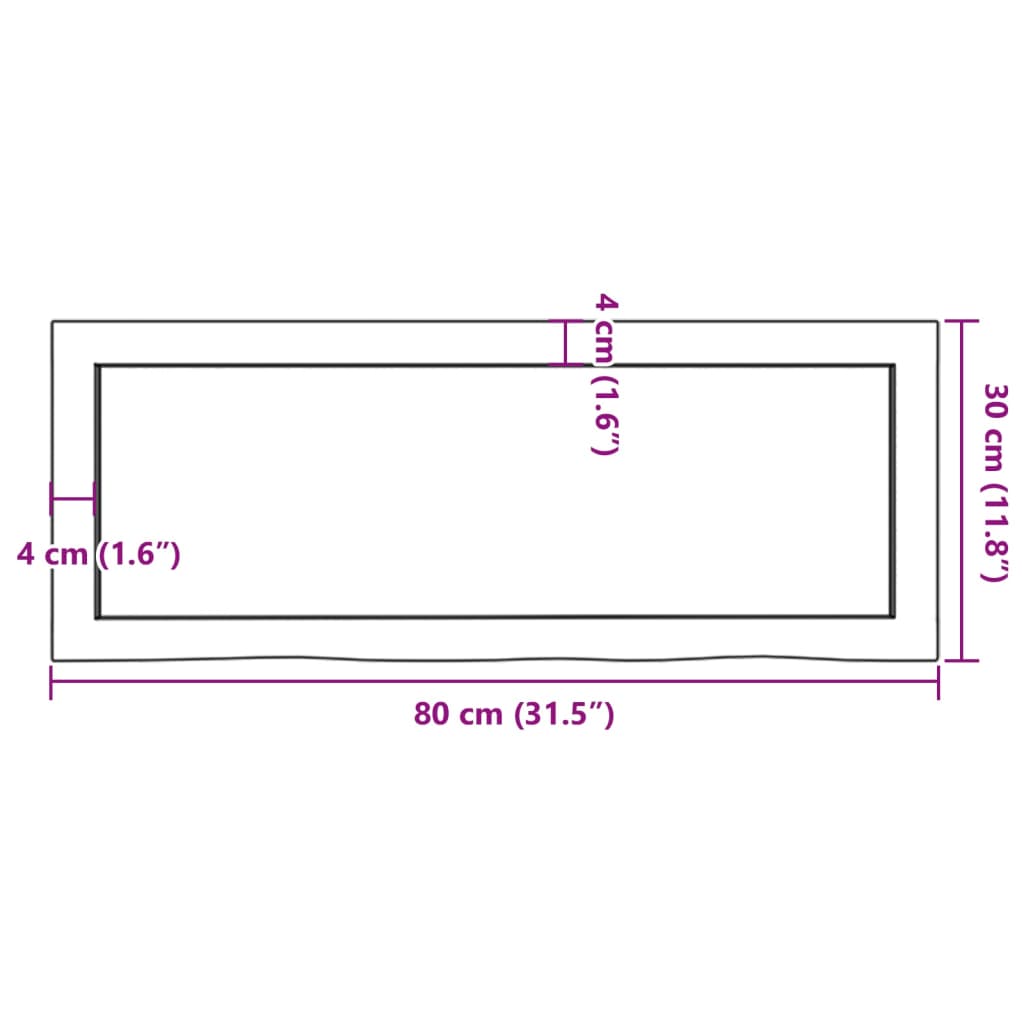 vidaXL Estante pared madera roble tratada marrón claro 80x30x(2-4) cm