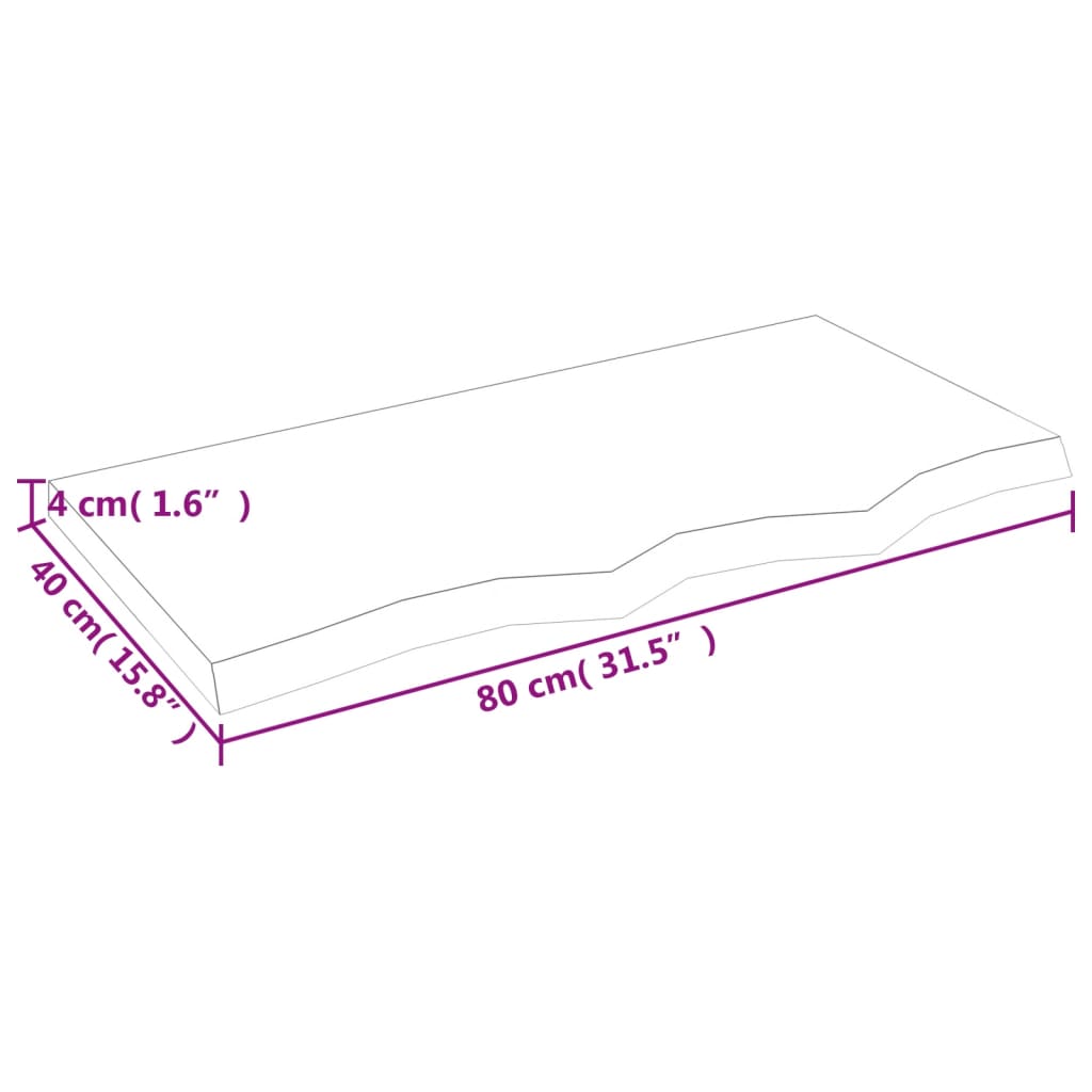 vidaXL Estante pared madera roble tratada marrón claro 80x40x(2-4) cm