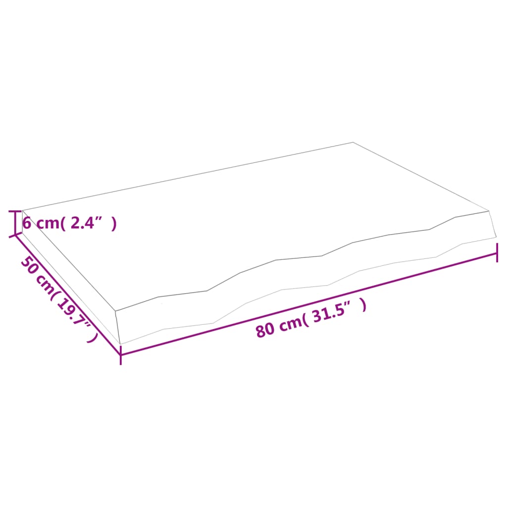 vidaXL Estante pared madera roble tratada marrón claro 80x50x(2-6) cm