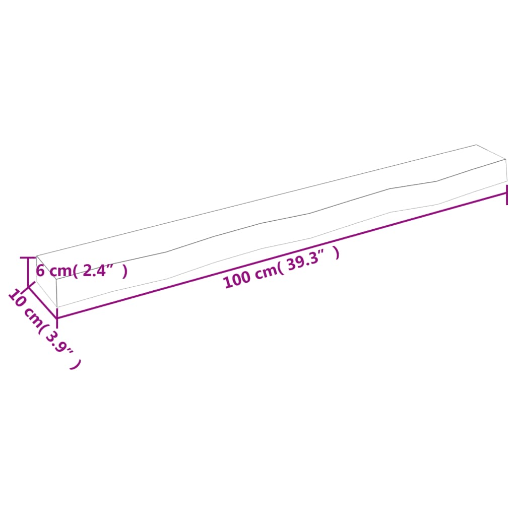 vidaXL Estante de pared madera roble tratada marrón claro 100x10x6 cm