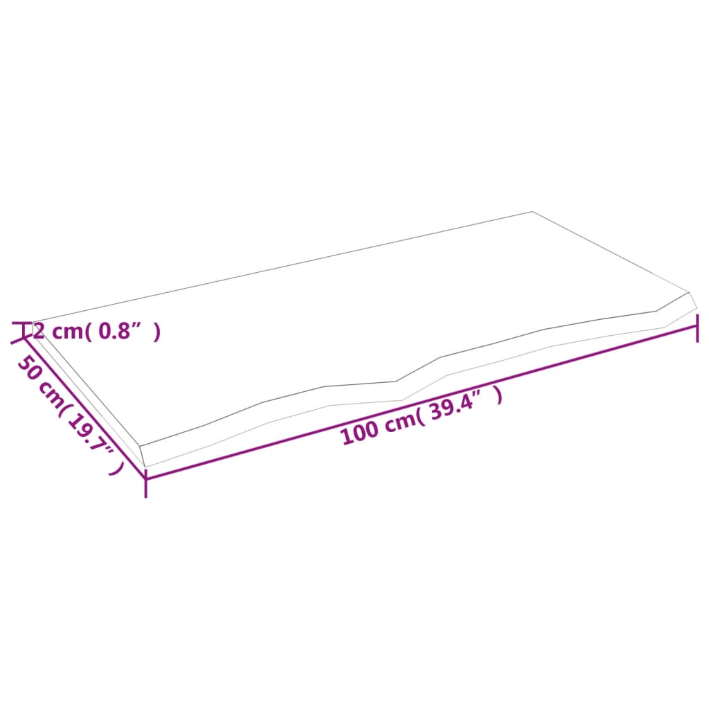 vidaXL Estante de pared madera roble tratada marrón claro 100x50x2 cm