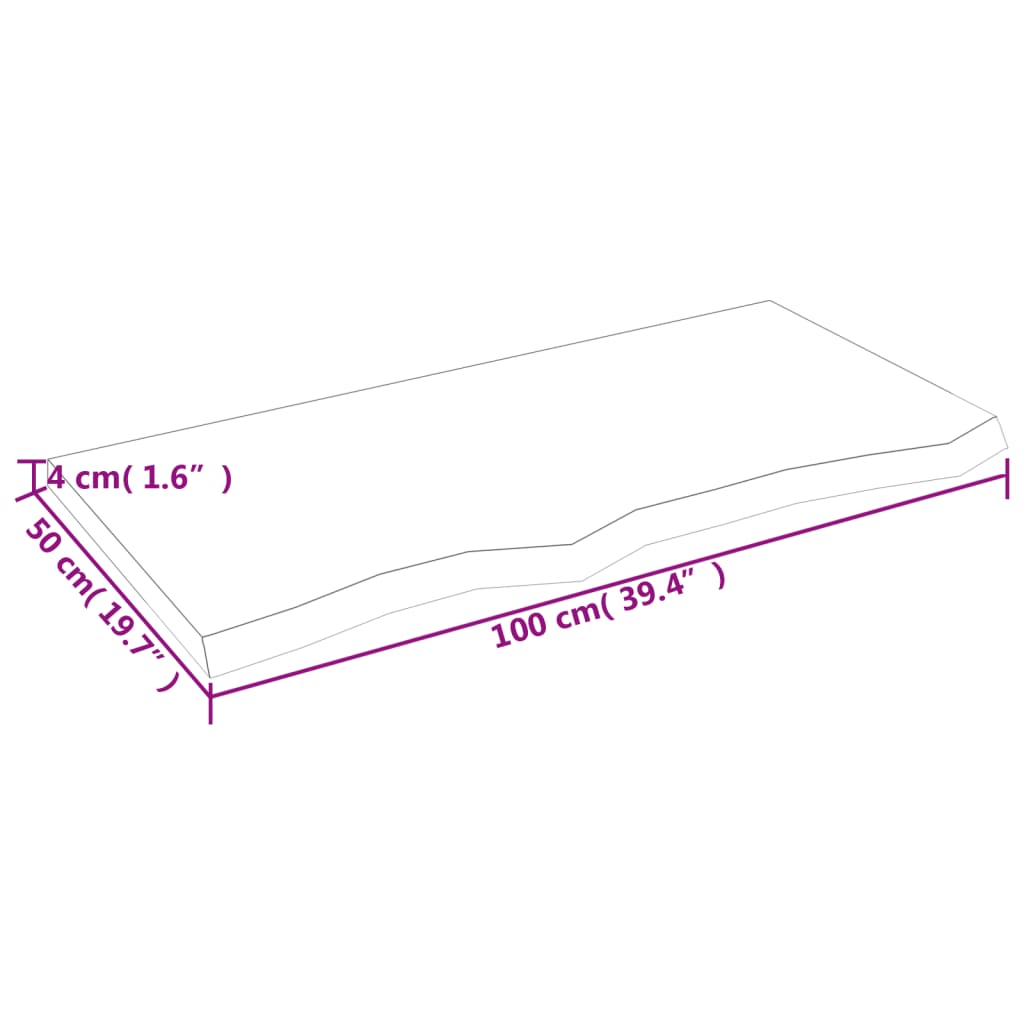 vidaXL Estante pared madera roble tratada marrón claro 100x50x(2-4) cm