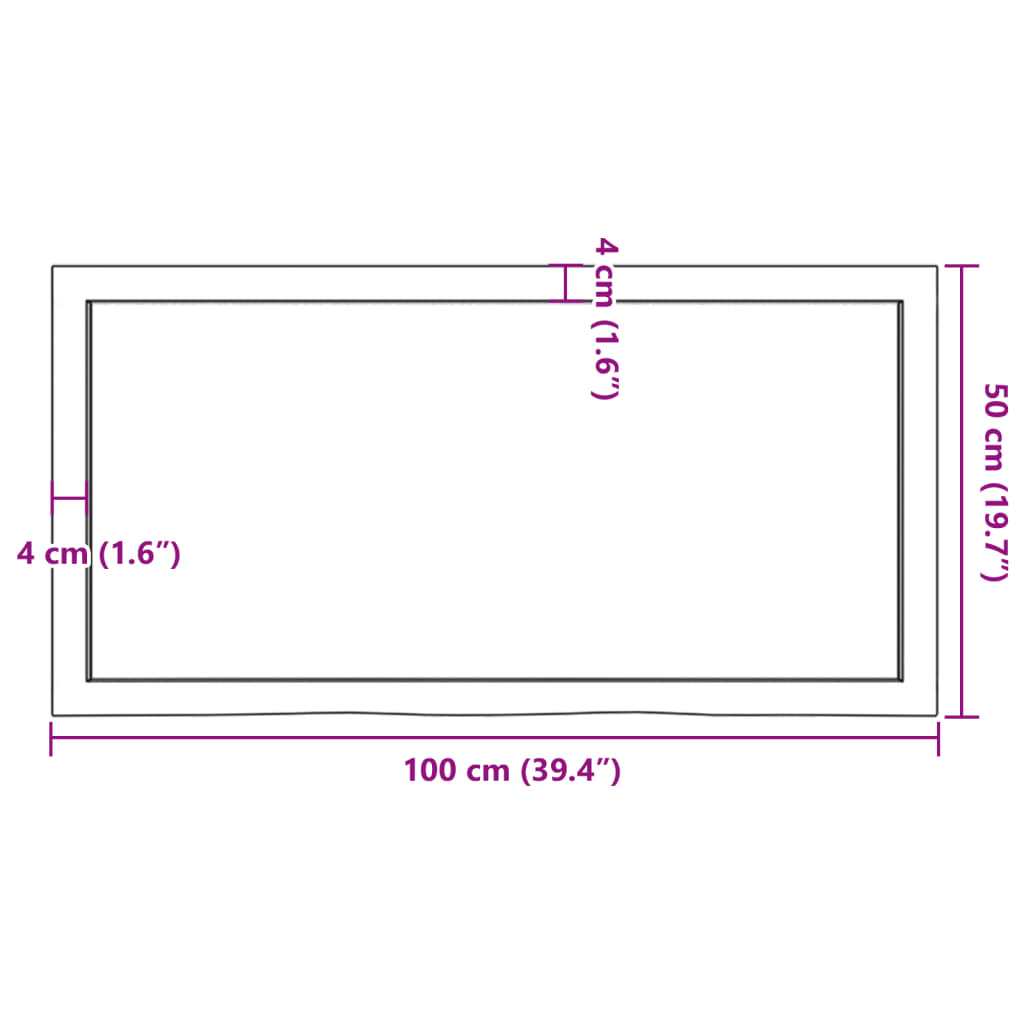 vidaXL Estante pared madera roble tratada marrón claro 100x50x(2-4) cm