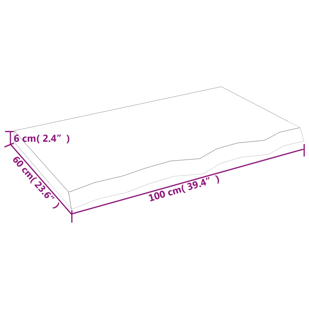 vidaXL Estante pared madera roble tratada marrón claro 100x60x(2-6) cm