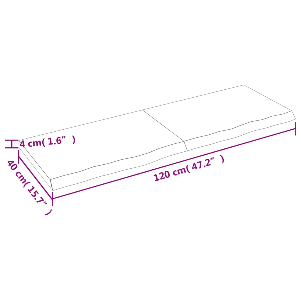 vidaXL Estante pared madera roble tratada marrón claro 120x40x(2-4) cm