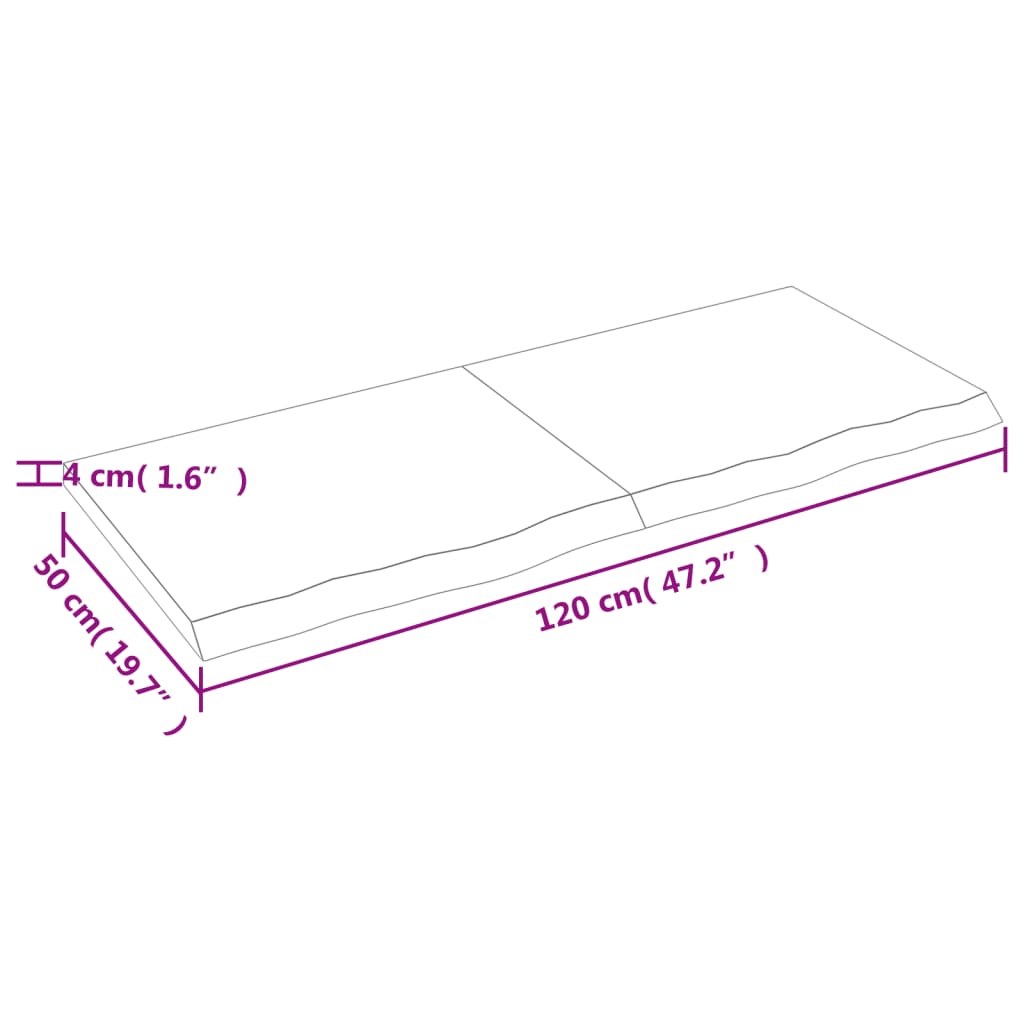 vidaXL Estante pared madera roble tratada marrón claro 120x50x(2-4) cm