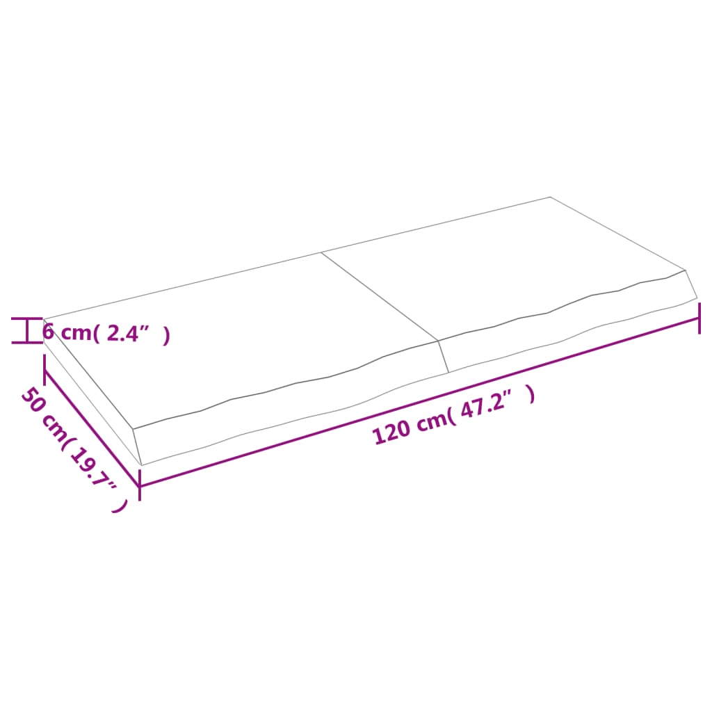 vidaXL Estante pared madera roble tratada marrón claro 120x50x(2-6) cm