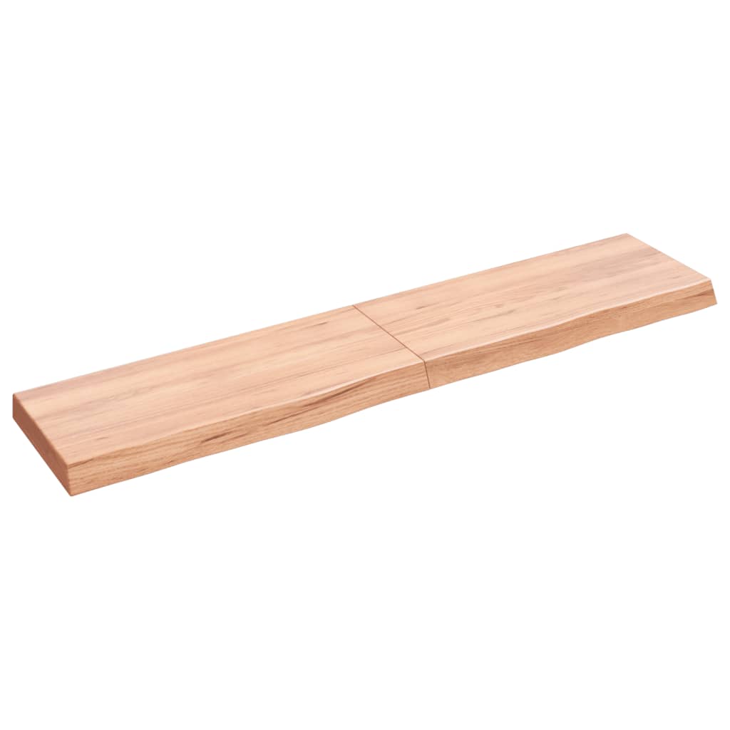 vidaXL Estante pared madera roble tratada marrón claro 140x30x(2-6) cm