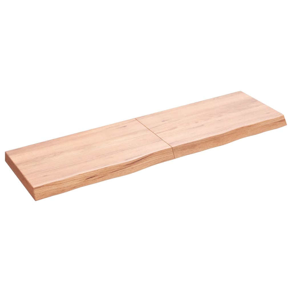 vidaXL Estante pared madera roble tratada marrón claro 140x40x(2-6) cm