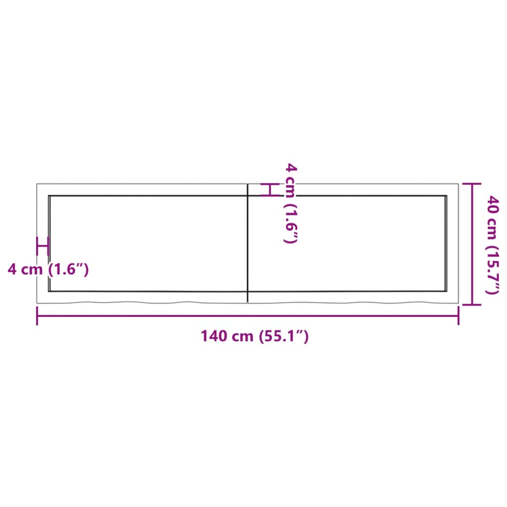 vidaXL Estante pared madera roble tratada marrón claro 140x40x(2-6) cm