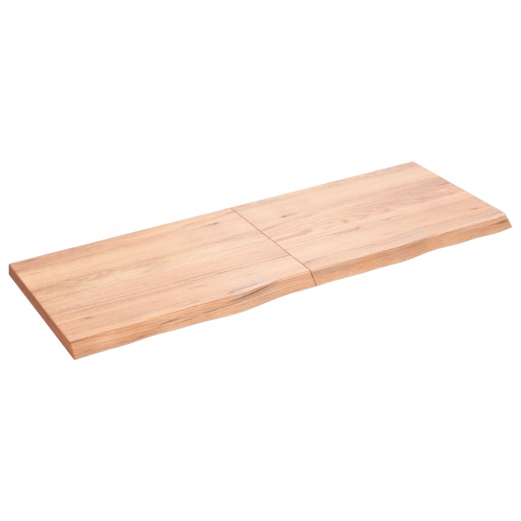 vidaXL Estante pared madera roble tratada marrón claro 140x50x(2-4) cm