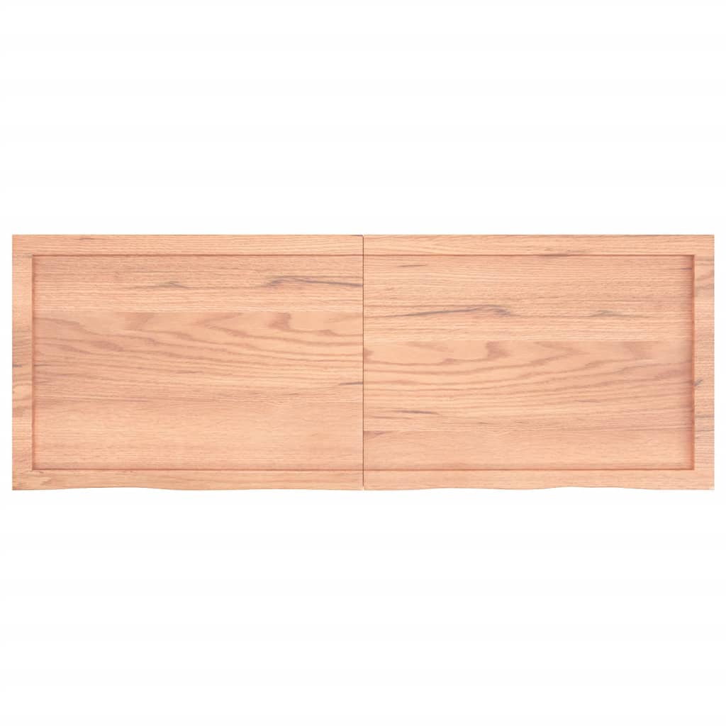 vidaXL Estante pared madera roble tratada marrón claro 140x50x(2-6) cm