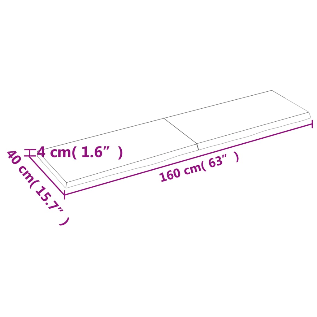 vidaXL Estante pared madera roble tratada marrón claro 160x40x(2-4) cm