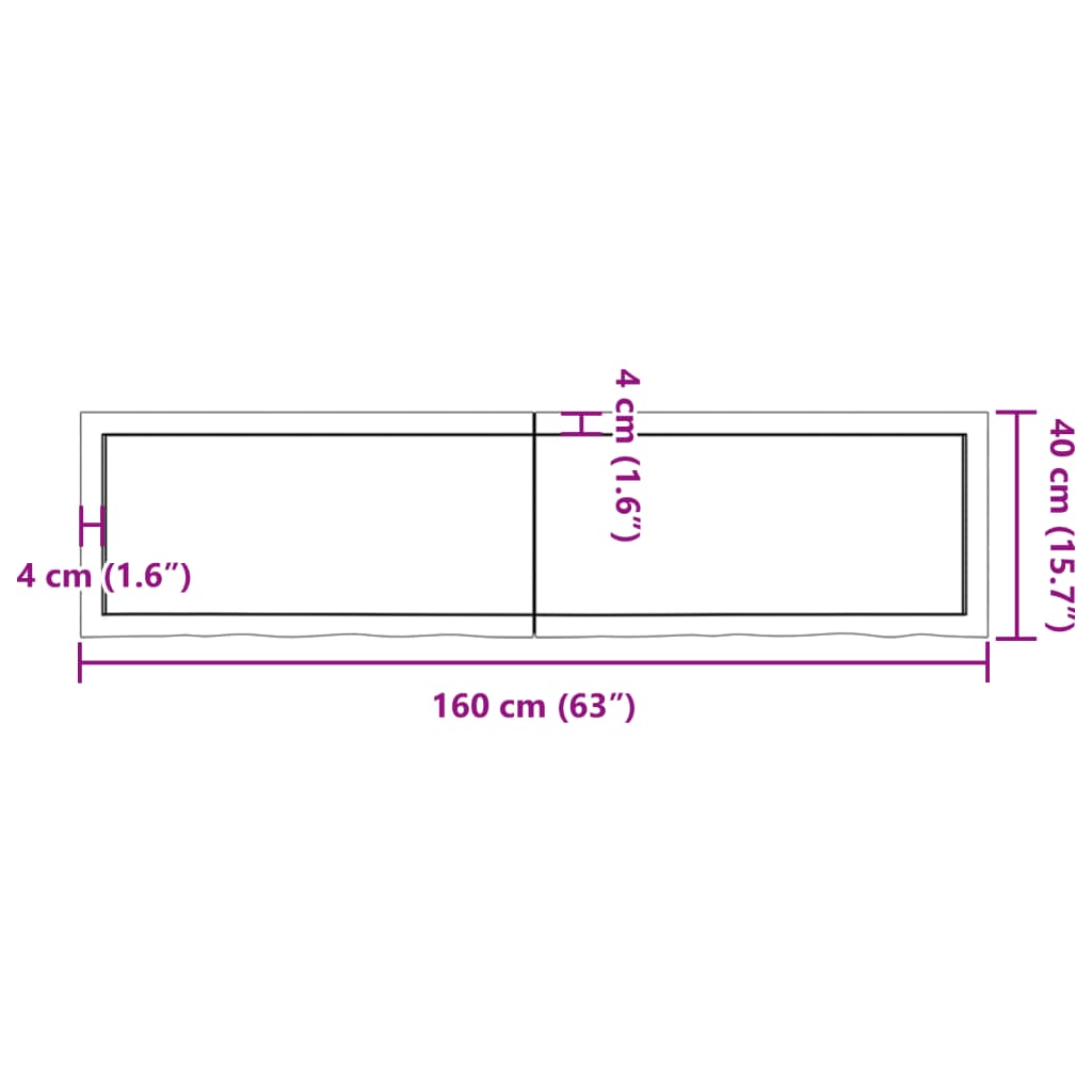 vidaXL Estante pared madera roble tratada marrón claro 160x40x(2-4) cm