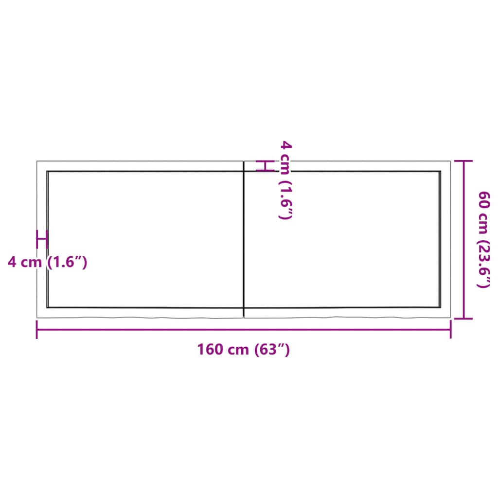 vidaXL Estante pared madera roble tratada marrón claro 160x60x(2-4) cm