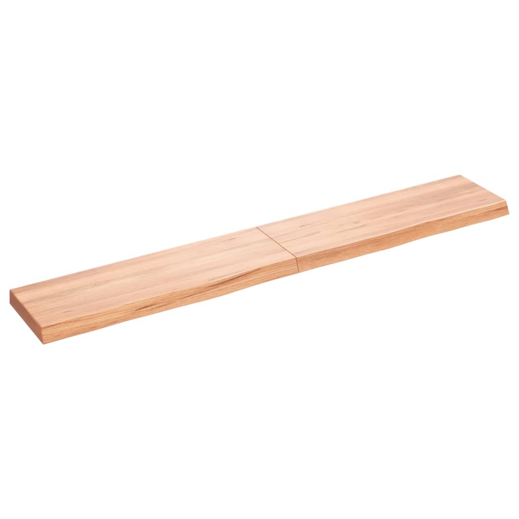 vidaXL Estante pared madera roble tratada marrón claro 180x30x(2-6) cm