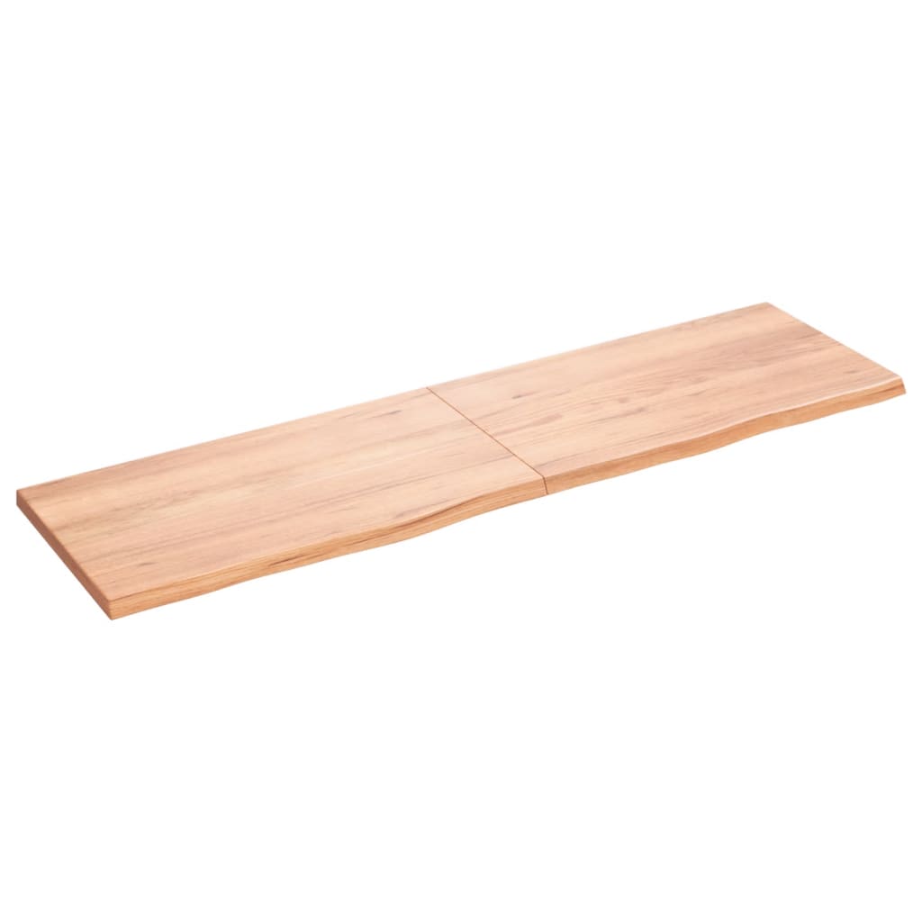 vidaXL Estante pared madera roble tratada marrón claro 180x50x(2-4) cm