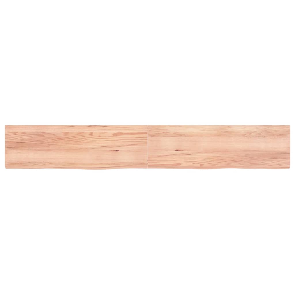 vidaXL Estante pared madera roble tratada marrón claro 200x30x(2-4) cm