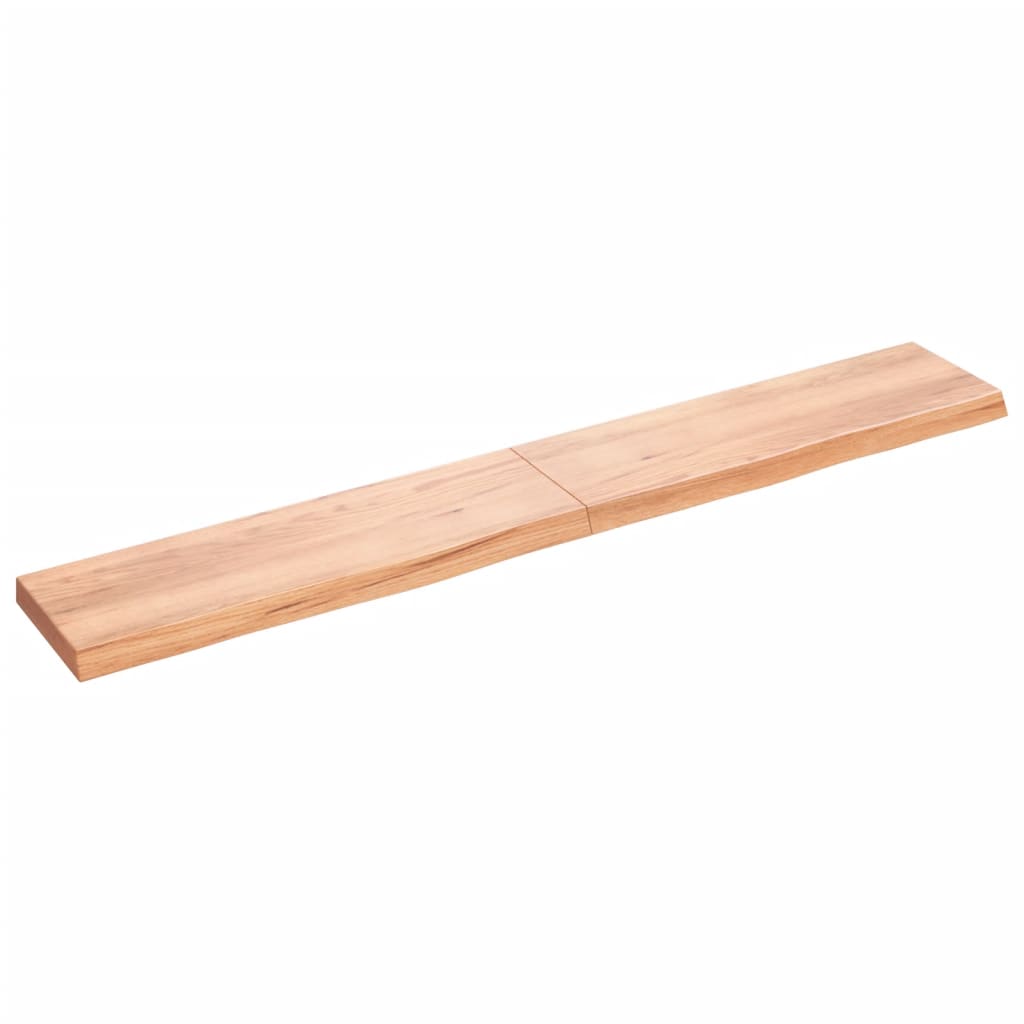 vidaXL Estante pared madera roble tratada marrón claro 200x30x(2-6) cm