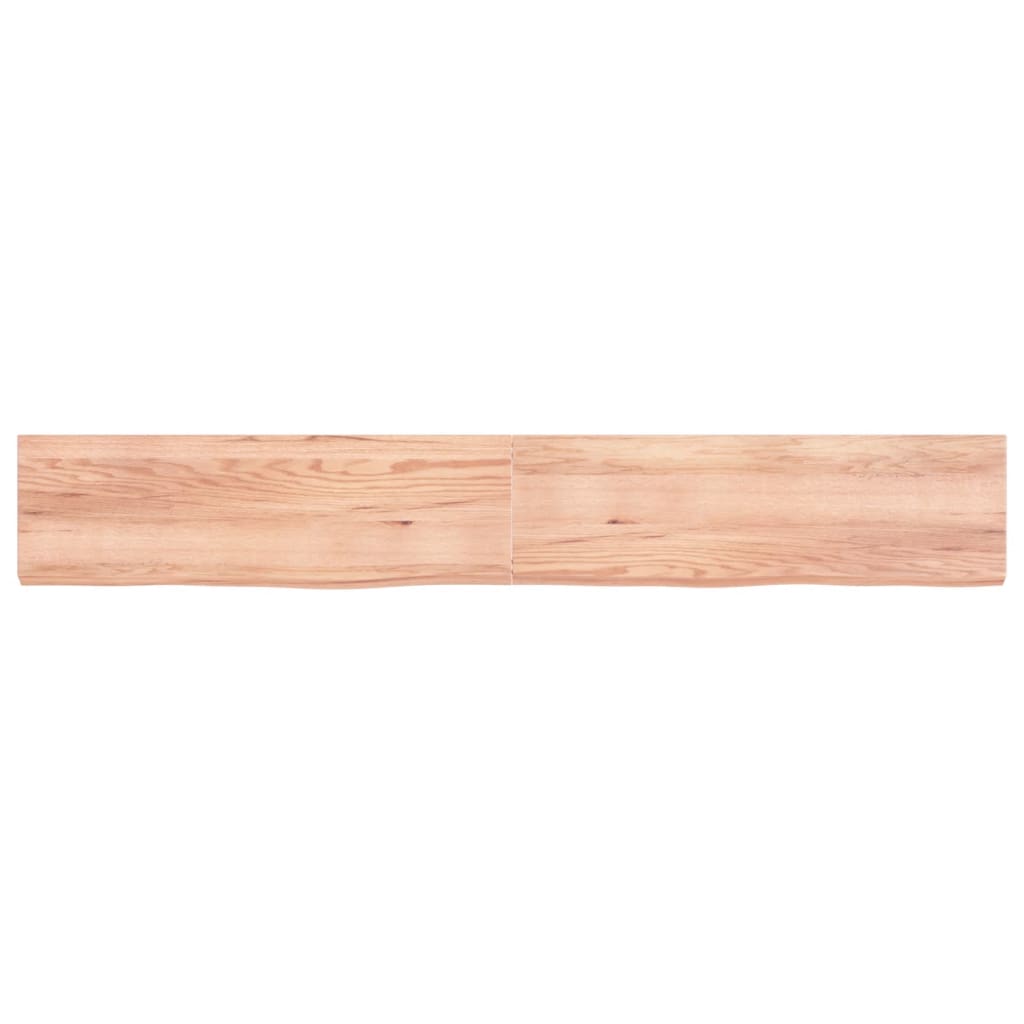 vidaXL Estante pared madera roble tratada marrón claro 200x30x(2-6) cm