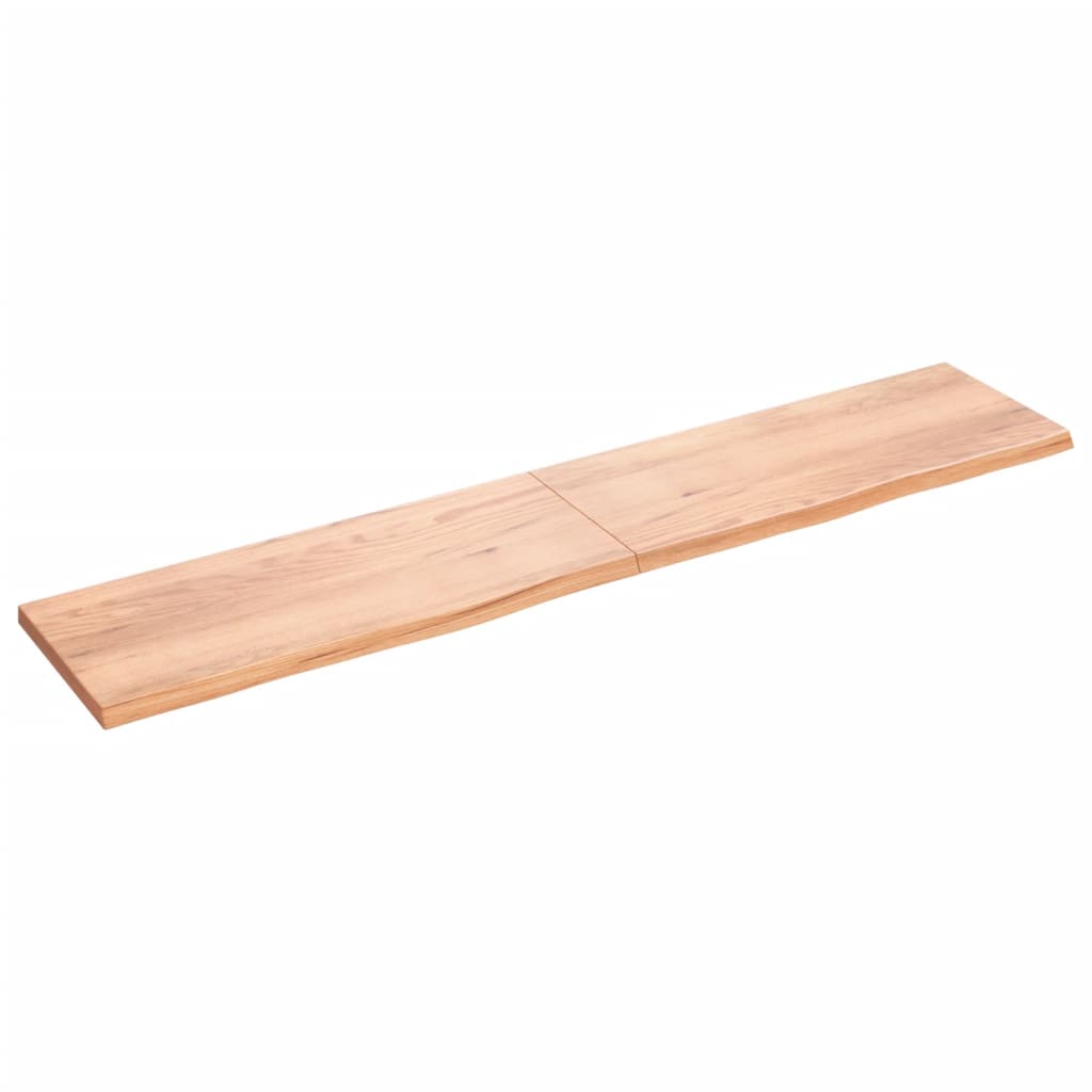 vidaXL Estante pared madera roble tratada marrón claro 200x40x(2-4) cm