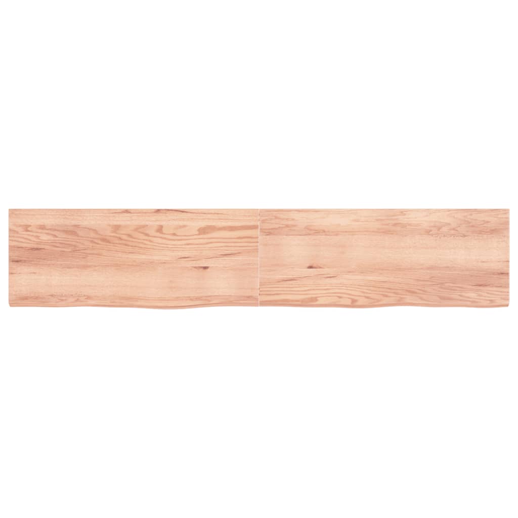 vidaXL Estante pared madera roble tratada marrón claro 200x40x(2-4) cm