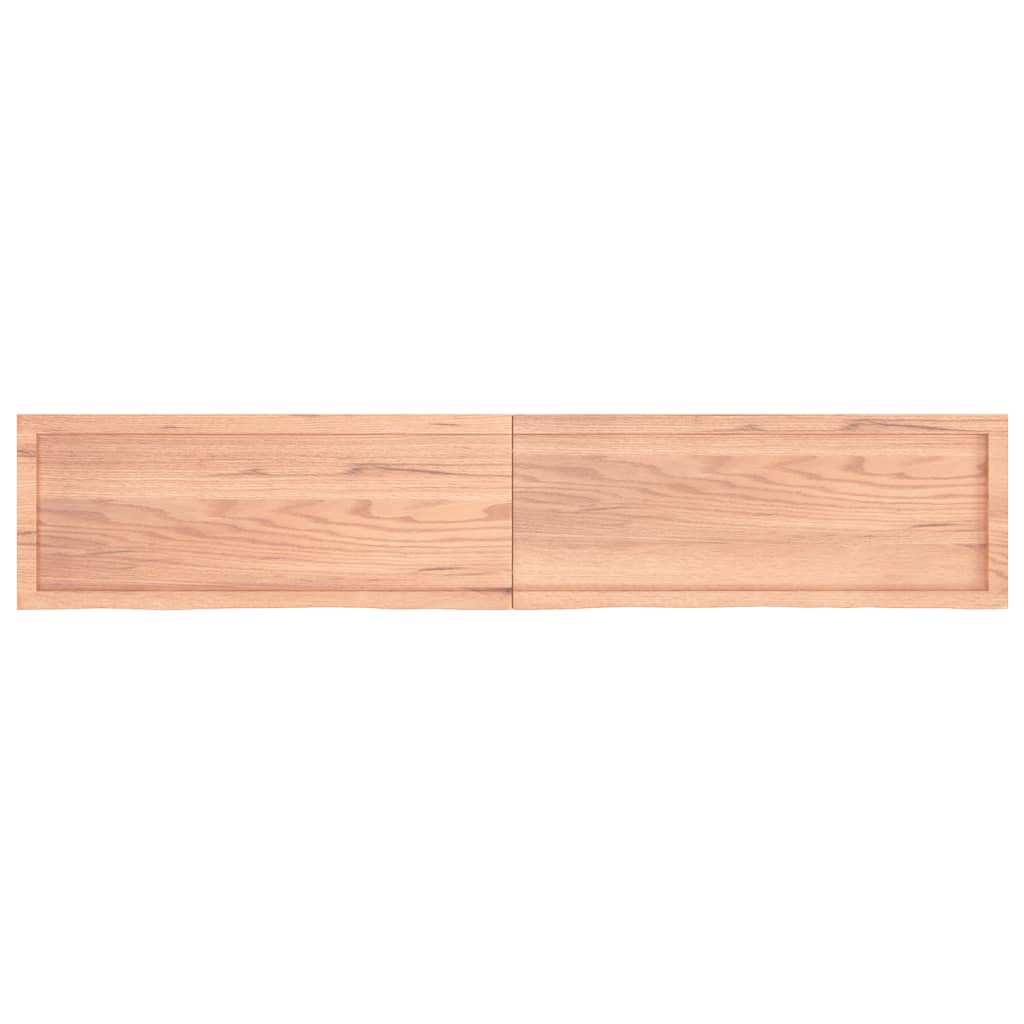 vidaXL Estante pared madera roble tratada marrón claro 200x40x(2-4) cm