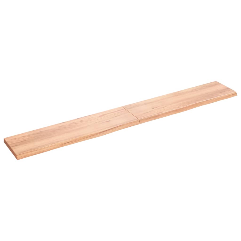 vidaXL Estante pared madera roble tratada marrón claro 220x30x(2-4) cm