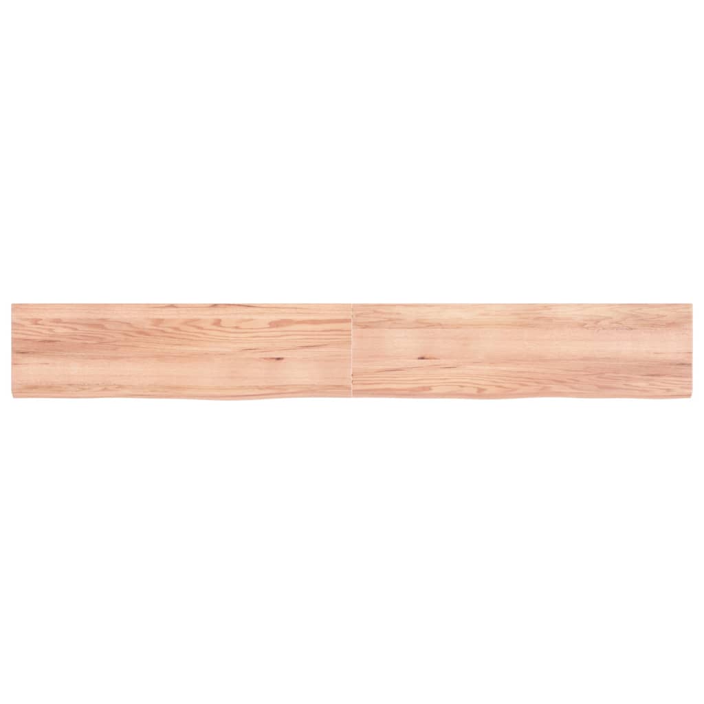 vidaXL Estante pared madera roble tratada marrón claro 220x30x(2-4) cm