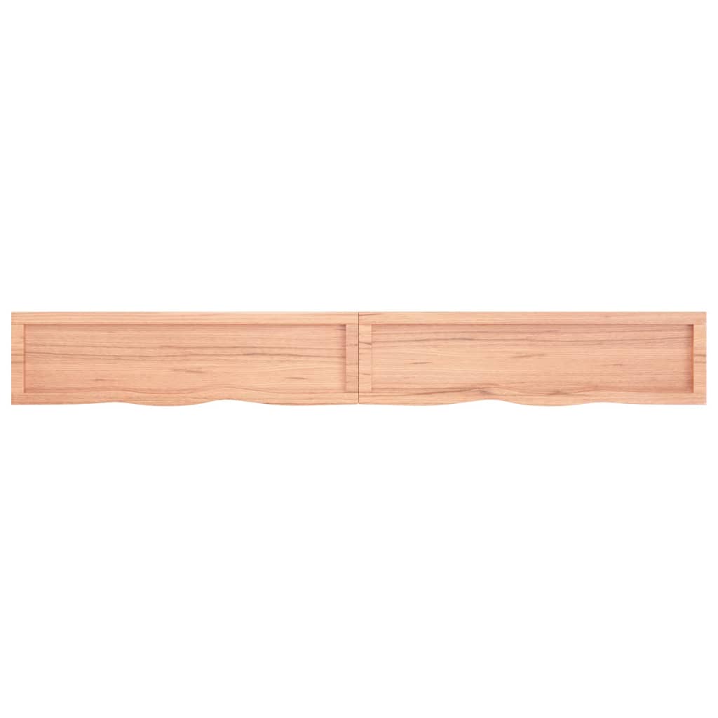 vidaXL Estante pared madera roble tratada marrón claro 220x30x(2-4) cm