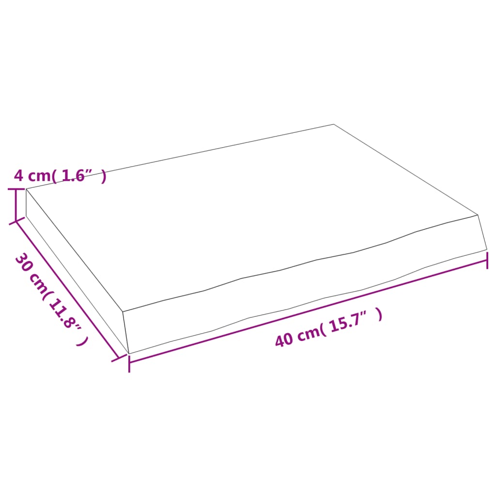 vidaXL Estante pared madera roble tratada marrón oscuro 40x30x(2-4) cm