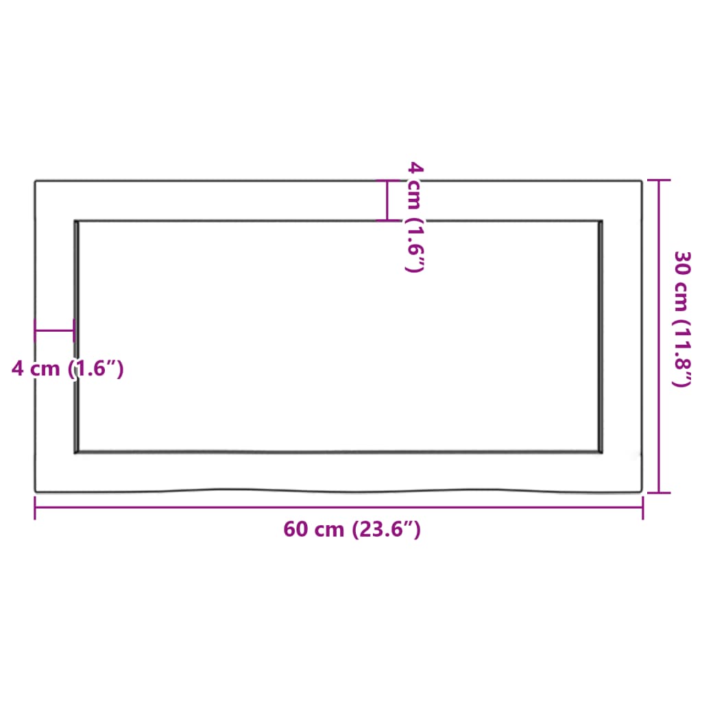 vidaXL Estante pared madera roble tratada marrón oscuro 60x30x(2-4) cm