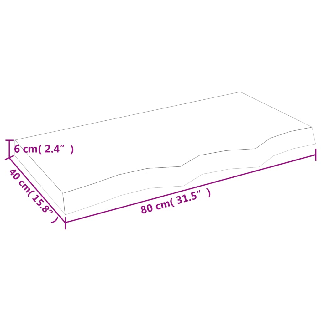 vidaXL Estante pared madera roble tratada marrón oscuro 80x40x(2-6) cm