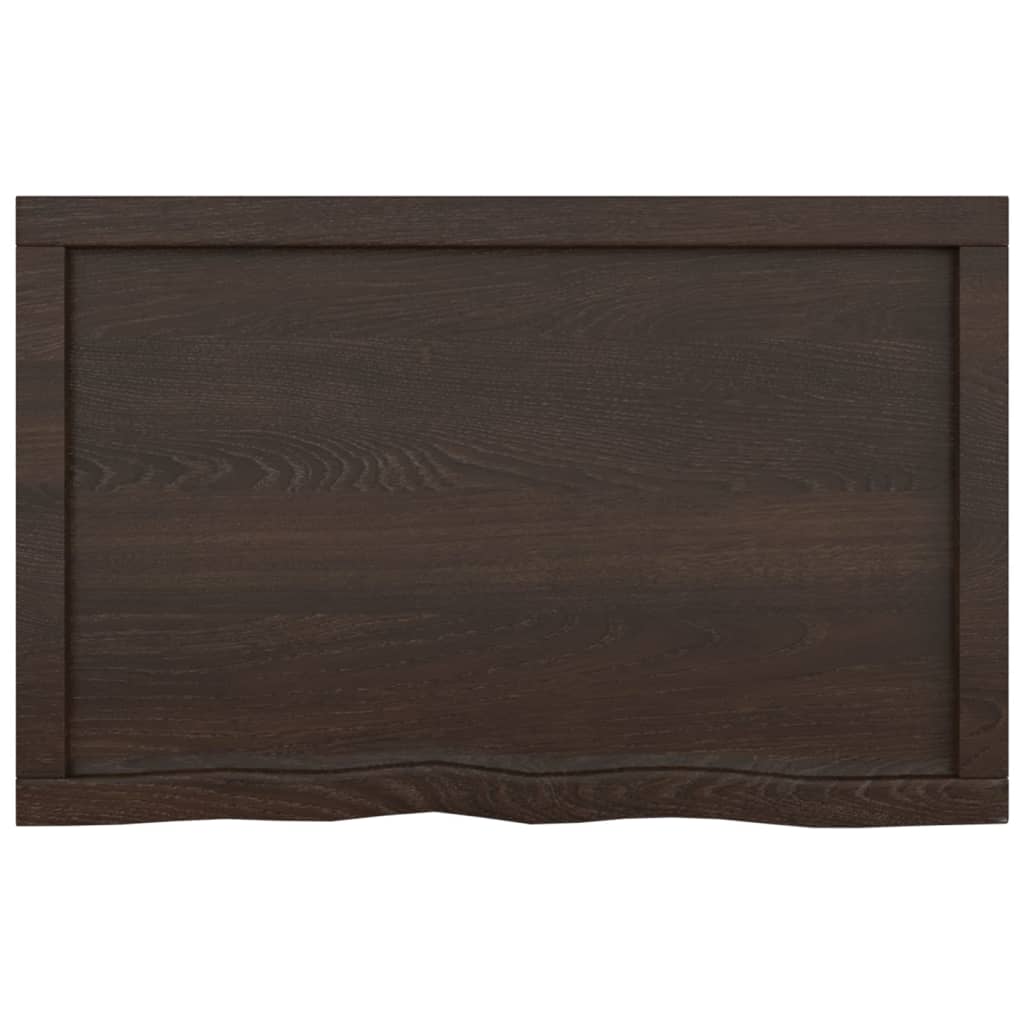 vidaXL Estante pared madera roble tratada marrón oscuro 80x50x(2-4) cm