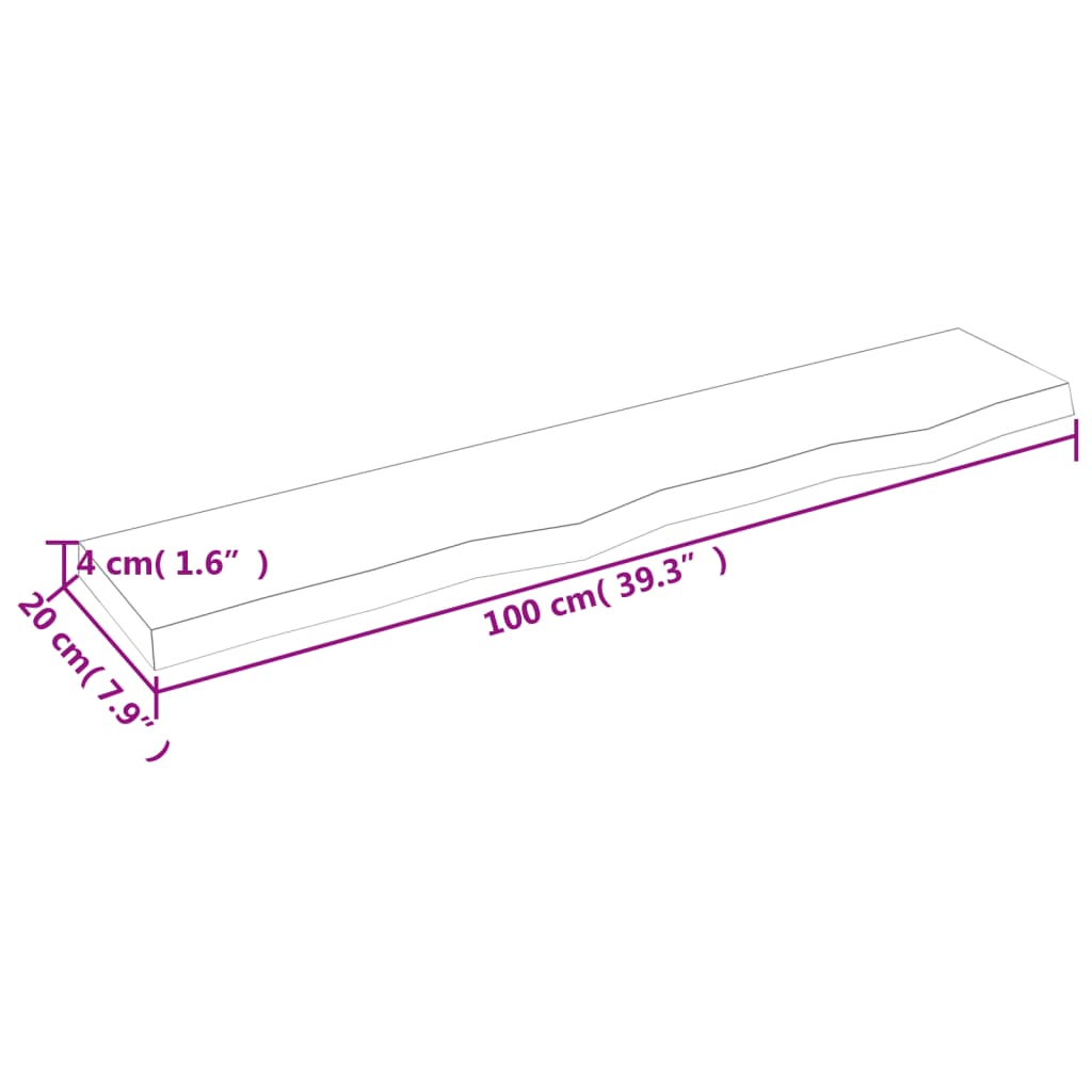 vidaXL Estante de pared madera roble tratada marrón oscuro 100x20x4 cm