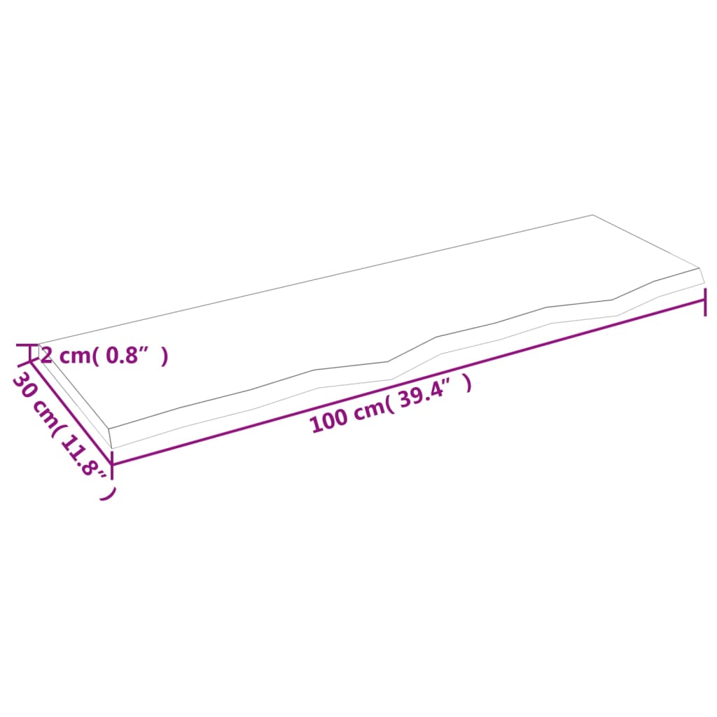 vidaXL Estante de pared madera roble tratada marrón oscuro 100x30x2 cm