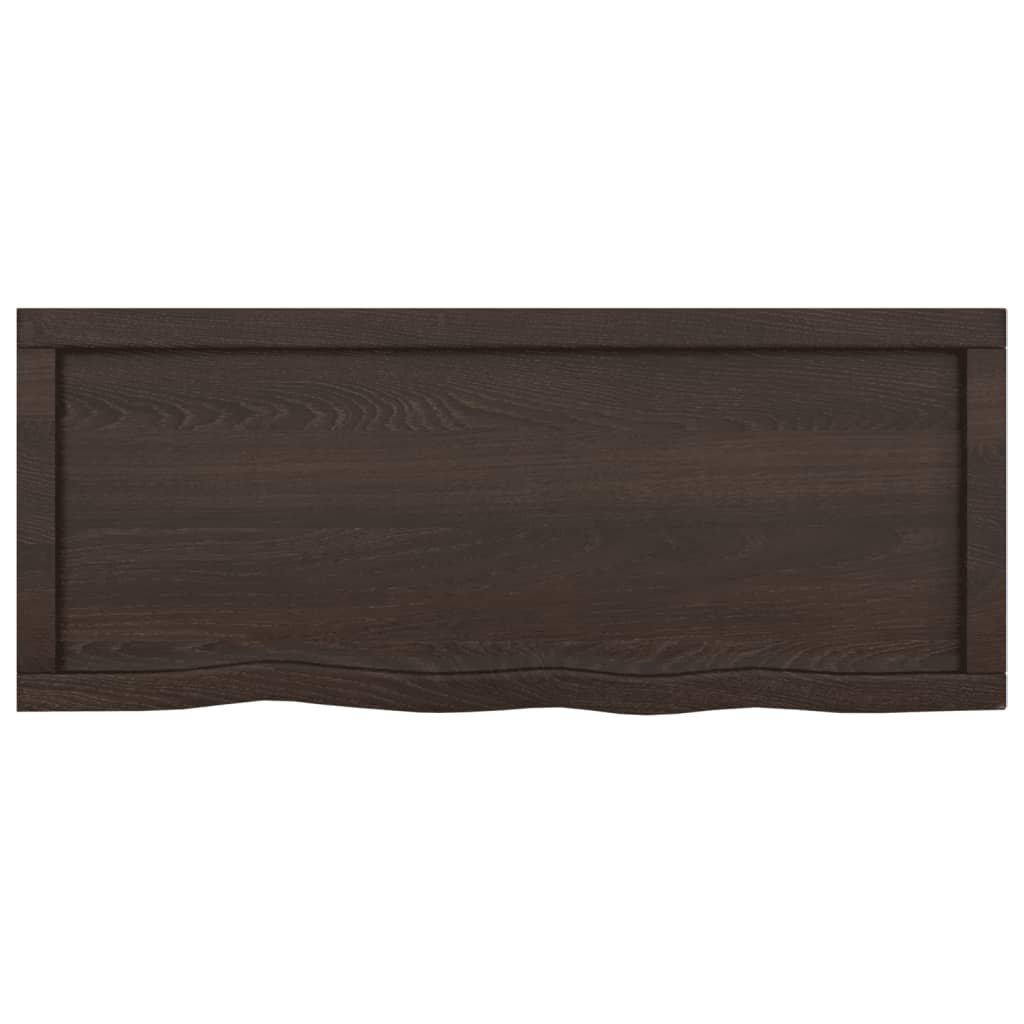 vidaXL Estante pared madera roble tratada marrón oscuro 100x40x(2-4)cm