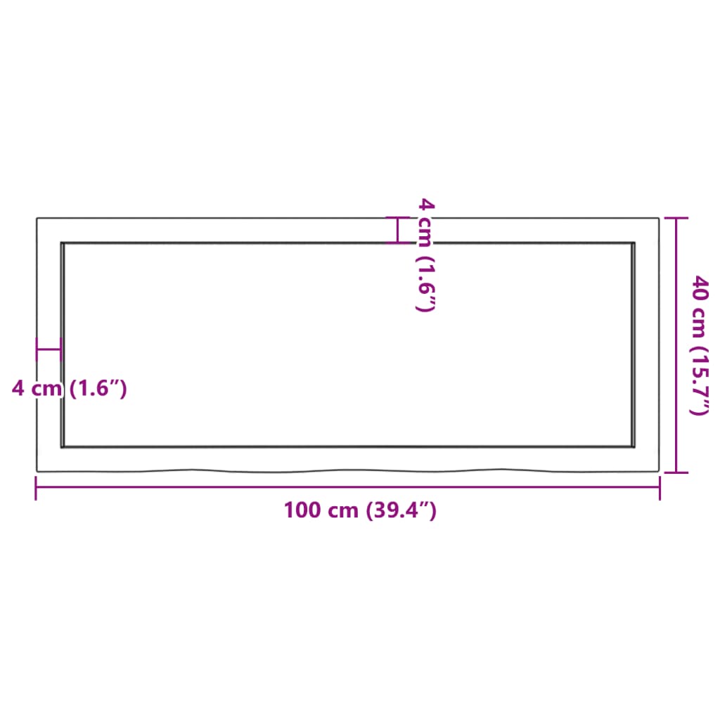 vidaXL Estante pared madera roble tratada marrón oscuro 100x40x(2-4)cm