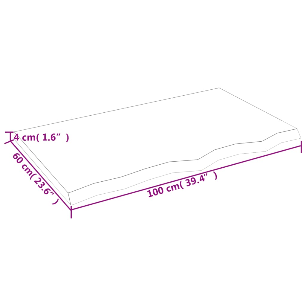 vidaXL Estante pared madera roble tratada marrón oscuro 100x60x(2-4)cm